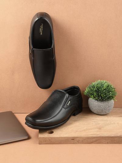 Fortune H202-02 Formal Non Lacing Loafers For Men - Black