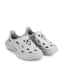 HOPPA - Grey Mens Skipper Ice Grey Moulded Clogs