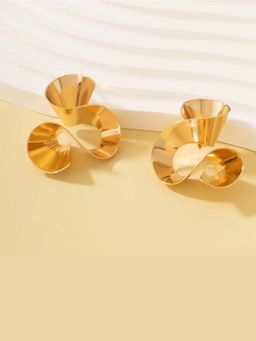 Putstyle - Gold Irregular Twisted Stud Earrings