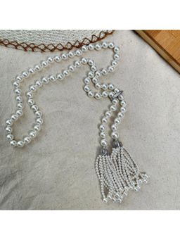 Putstyle - White Pearl Long Necklace