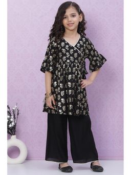 Biba - Girls Black Printed Salwar (Set of 2)