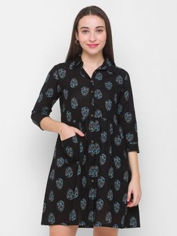 Globus - Black Printed Dress