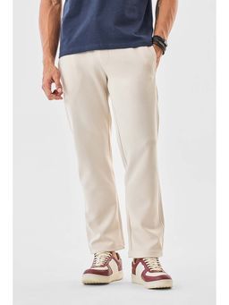Snitch - Mens Beige Polyester Blend Solid Trackpant