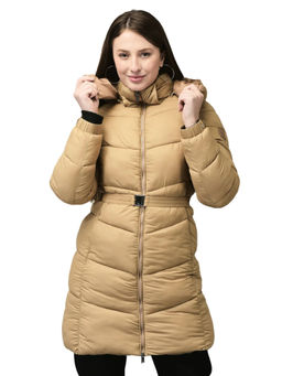 WOODS - Women Khaki Puffer Jacket with Belt
