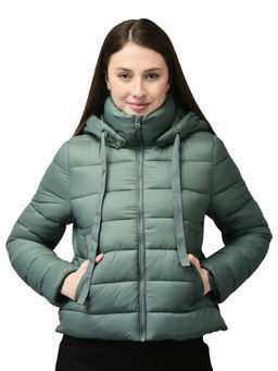WOODLAND - Women Green Solid Puffer Jacket