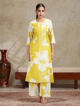 Cotton Culture - Yellow Floral Printed A-Line Co-ord Set