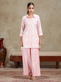 Cotton Culture - Off White Floral Printed Straight Co-ord Set