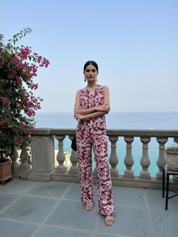 IMANA - Women Maroon Floral Printed Cotton Co-ord set