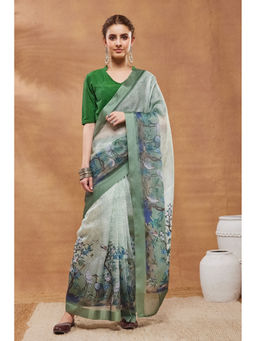 RACHNA - Green Kota Printed Saree Without Blouse