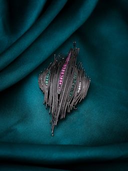 Cosa Nostraa - Antique Black Triveni Sangam Brooch