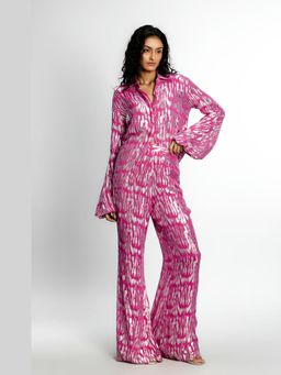Taangerine Tiger - Orli Bootcut Pink Printed Pants