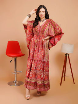 BOHOLYFE - Women Red Rose Serenity Boho Maxi Dress