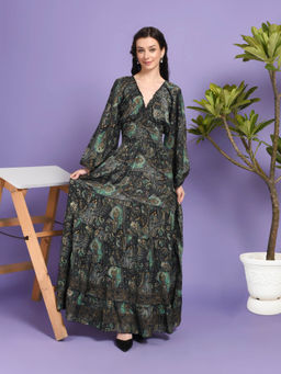 BOHOLYFE - Women Green Emerald Whisper Maxi Dress