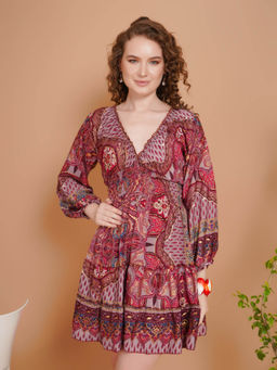 BOHOLYFE - Women Pink Soraya Rose Ember Mini Dress