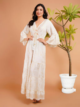 BOHOLYFE - Women White Radiance Boho Maxi Dress