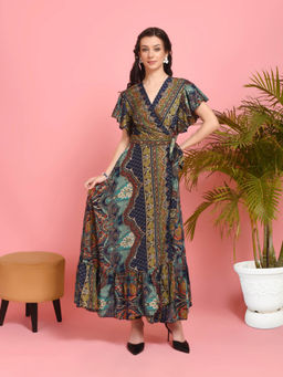 BOHOLYFE - Women Navy Blue Freya Maxi Dress