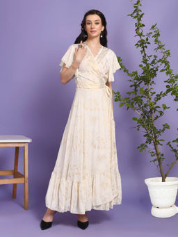 BOHOLYFE - Women White Juniper Wrap Maxi Dress