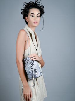 Odette - Grey sequence sling bag for women
