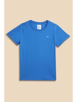 Allen Solly - Boys Blue Solid Crew Neck T-shirt