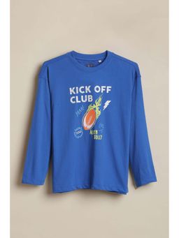 Allen Solly - Boys Blue Graphic Printed Crew Neck T-shirt