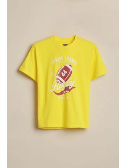 Allen Solly - Boys Yellow Graphic Printed Crew Neck T-shirt