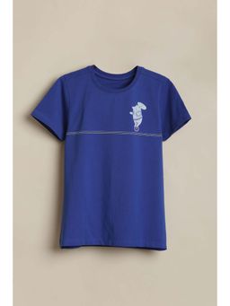 Allen Solly - Boys Blue Graphic Printed Crew Neck T-shirt