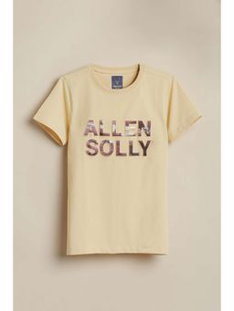 Allen Solly - Boys Beige Graphic Printed Crew Neck T-shirt