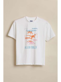 Allen Solly - Boys White Graphic Printed Crew Neck T-shirt