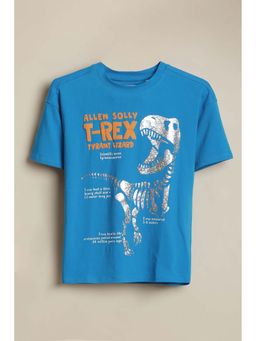 Allen Solly - Boys Blue Graphic Printed Crew Neck T-shirt