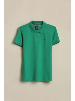 Allen Solly - Boys Green Solid Polo Neck T-shirt