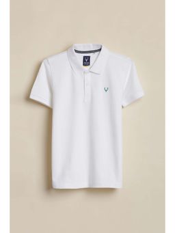 Allen Solly - Boys White Solid Polo Neck T-shirt
