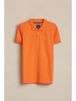 Allen Solly - Boys Orange Solid Polo Neck T-shirt