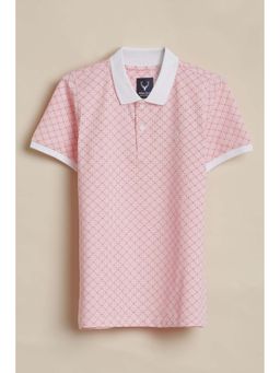 Allen Solly - Boys Pink Printed Polo Neck T-shirt