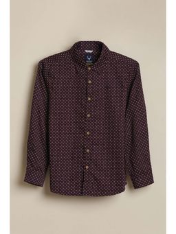 Allen Solly - Boys Purple Printed Casual Shirt