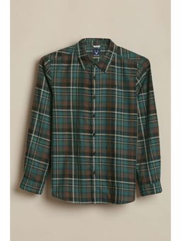 Allen Solly - Boys Green Checks Printed Casual Shirt