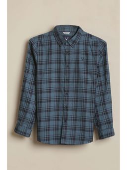 Allen Solly - Boys Blue Checks Printed Casual Shirt
