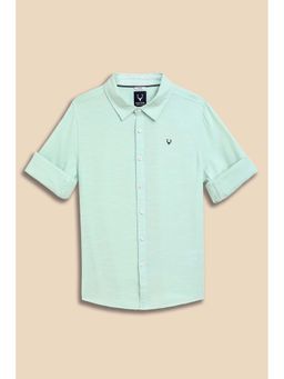 Allen Solly - Boys Green Textured Casual Shirt