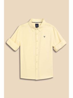 Allen Solly - Boys Yellow Textured Casual Shirt