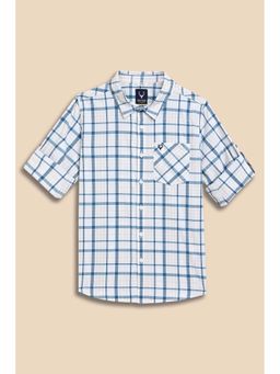 Allen Solly - Boys Blue Checks Printed Casual Shirt