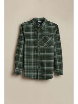Allen Solly - Boys Green Checks Printed Casual Shirt