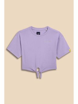 Allen Solly - Girls Lavender Textured Casual T-shirt
