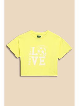 Allen Solly - Girls Yellow Graphic Printed Casual T-shirt