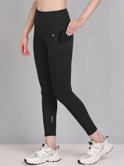 Kobo - Black Ankle Length Sports Leggings