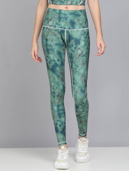 Kobo - Green Ankle Length Sports Leggings