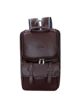 Leather World - 14 inch Vegan Leather Laptop Casual College Backpack Women