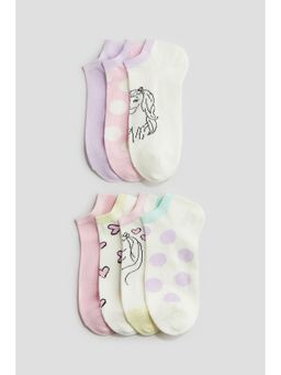 H&M - Girls Pink 7-Pack Trainer Socks