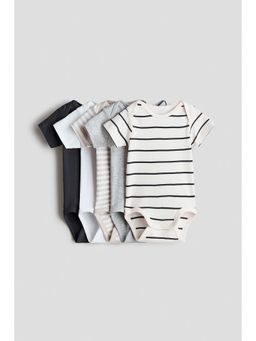 H&M - Unisex White 5-Pack Cotton Bodysuits