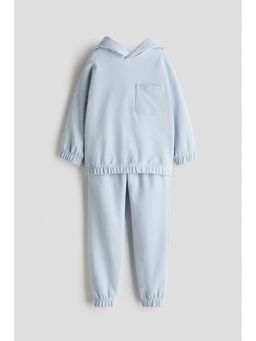 H&M - Unisex Blue 2-Piece Cotton Sweatshirt With Joggers