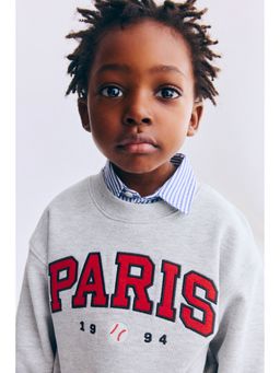 H&M - Boys Grey Printed Crew-Neck Sweatshirt