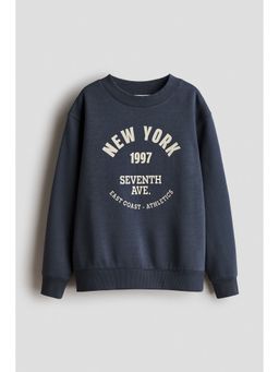 H&M - Boys Grey Print-Motif Sweatshirt